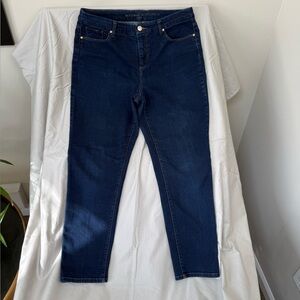 Chico's the So Slimming Girlfriend Ankle Jeans Dark Blue- size 1.5